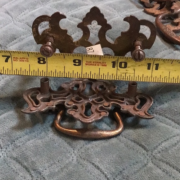 🍋 Antique Victorian Ornate Drawer Drop Pulls Vintage Lot of 6 - Picture 6 of 8